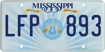 MS license plate LFP893