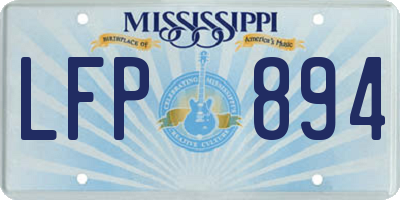 MS license plate LFP894