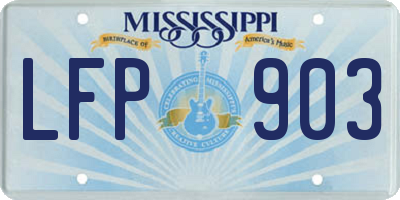 MS license plate LFP903