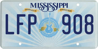 MS license plate LFP908