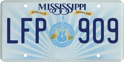 MS license plate LFP909