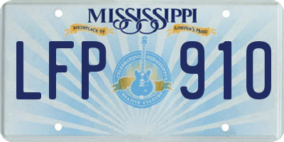 MS license plate LFP910