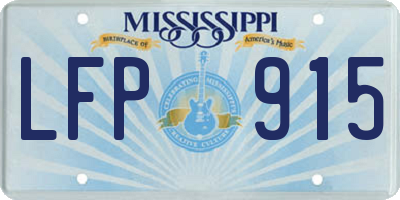 MS license plate LFP915