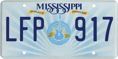 MS license plate LFP917