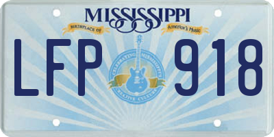 MS license plate LFP918
