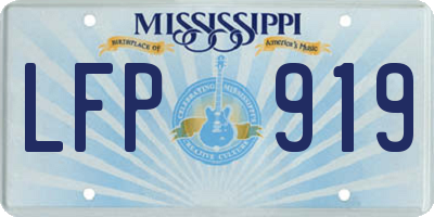 MS license plate LFP919