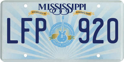 MS license plate LFP920
