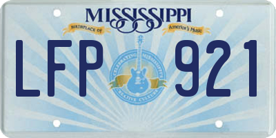 MS license plate LFP921