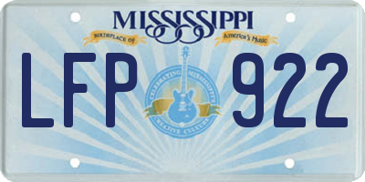 MS license plate LFP922