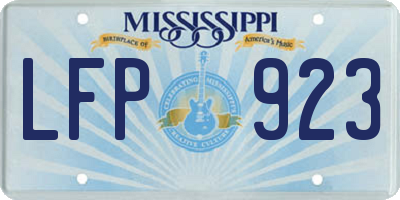 MS license plate LFP923