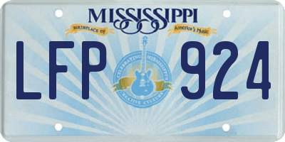MS license plate LFP924