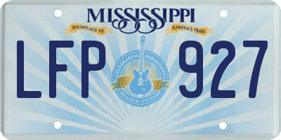 MS license plate LFP927