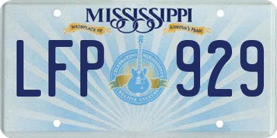 MS license plate LFP929