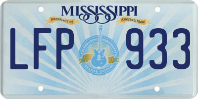 MS license plate LFP933