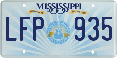 MS license plate LFP935