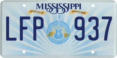 MS license plate LFP937