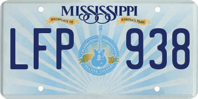 MS license plate LFP938