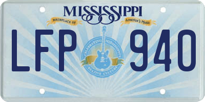 MS license plate LFP940