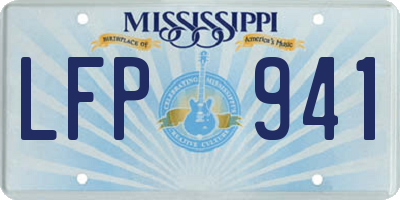 MS license plate LFP941