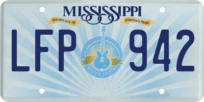 MS license plate LFP942