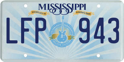 MS license plate LFP943