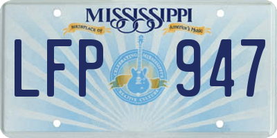 MS license plate LFP947
