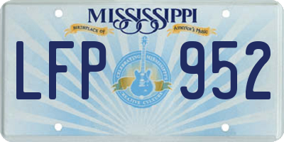 MS license plate LFP952