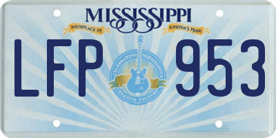 MS license plate LFP953