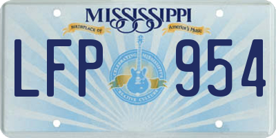 MS license plate LFP954