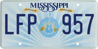 MS license plate LFP957