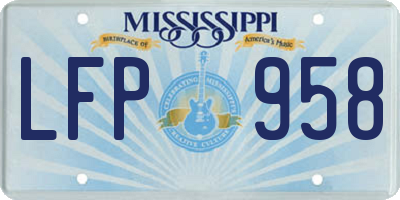 MS license plate LFP958