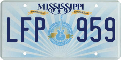 MS license plate LFP959