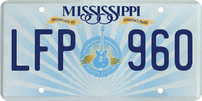 MS license plate LFP960