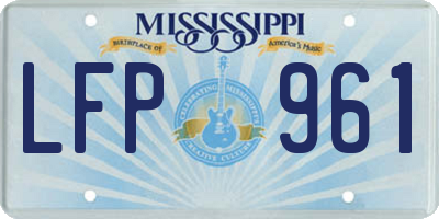 MS license plate LFP961