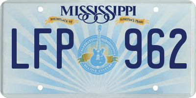 MS license plate LFP962