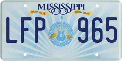 MS license plate LFP965