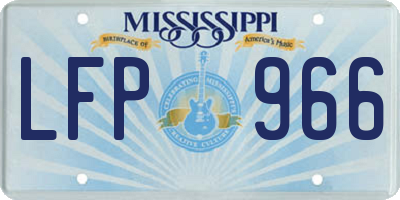 MS license plate LFP966