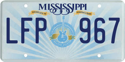 MS license plate LFP967