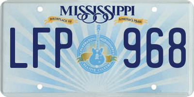 MS license plate LFP968