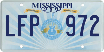 MS license plate LFP972