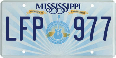MS license plate LFP977
