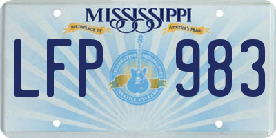 MS license plate LFP983