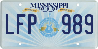 MS license plate LFP989