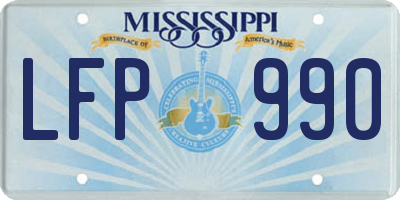 MS license plate LFP990