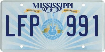 MS license plate LFP991