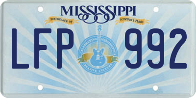 MS license plate LFP992