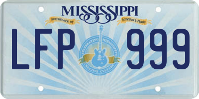 MS license plate LFP999