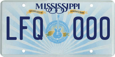 MS license plate LFQ000