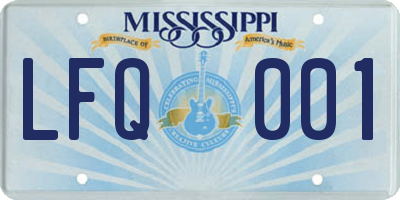 MS license plate LFQ001