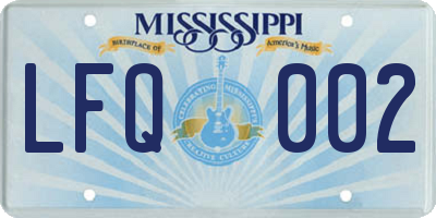 MS license plate LFQ002